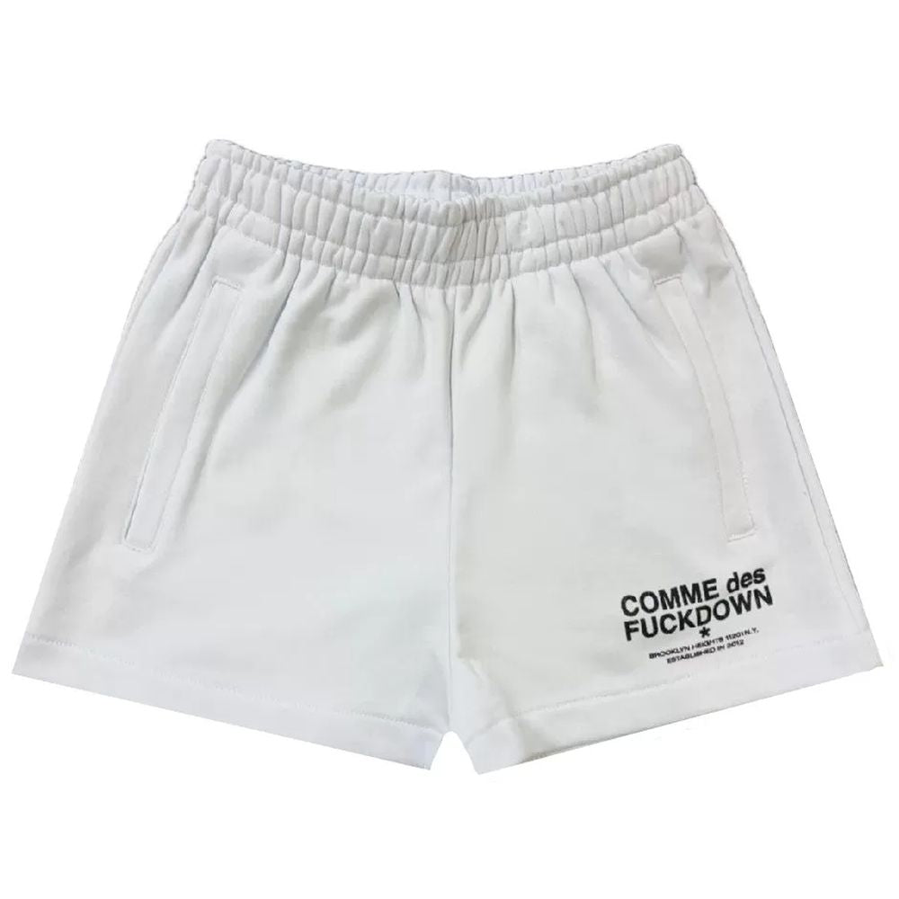 White Cotton Short - GlamHub Luxury and Icon Brand Clothing