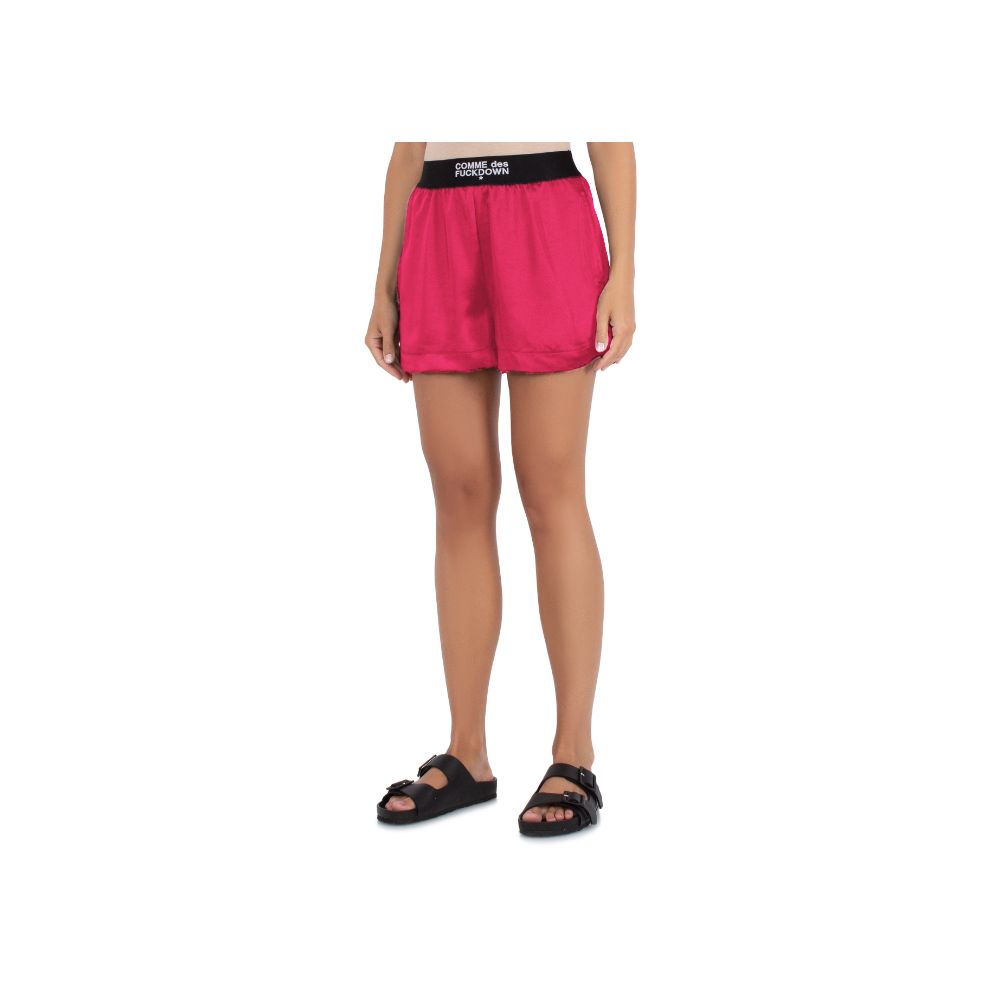 Fuchsia Polyester Short - GlamHub Luxury and Icon Brand Clothing