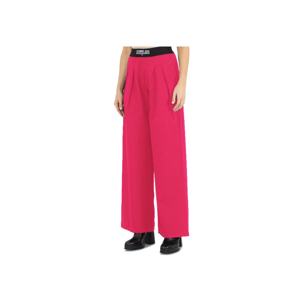 Fuchsia Polyester Jeans & Pant - GlamHub Luxury and Icon Brand Clothing