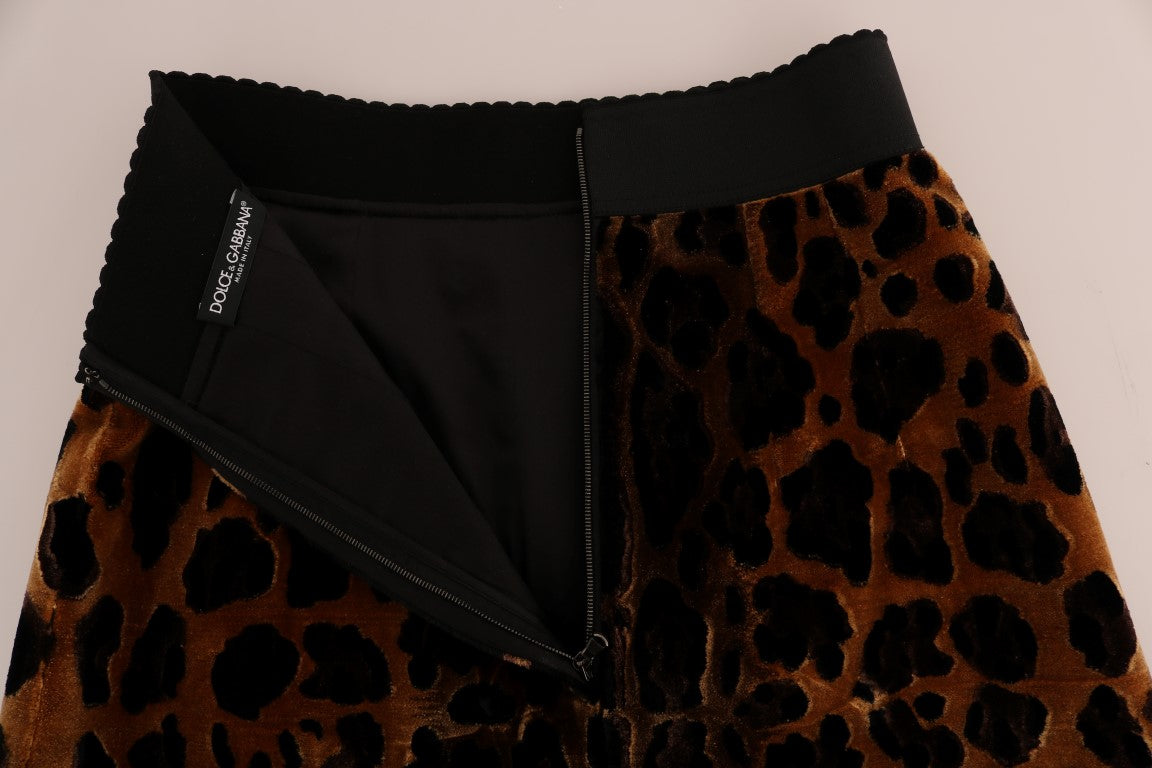 Elegant Leopard Print A-Line Skirt - GlamHub Luxury and Icon Brand Clothing