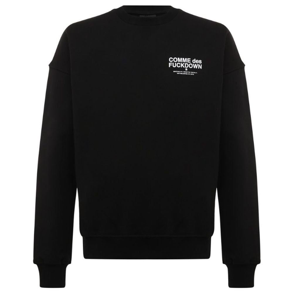 Black Cotton Sweater - GlamHub Luxury and Icon Brand Clothing