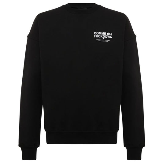 Black Cotton Sweater - GlamHub Luxury and Icon Brand Clothing