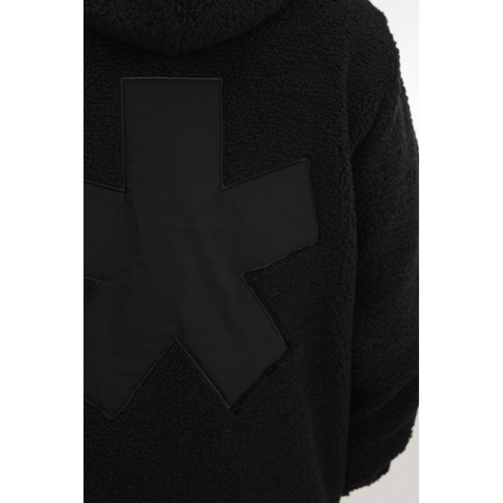 Black Polyester Jacket - GlamHub Luxury and Icon Brand Clothing