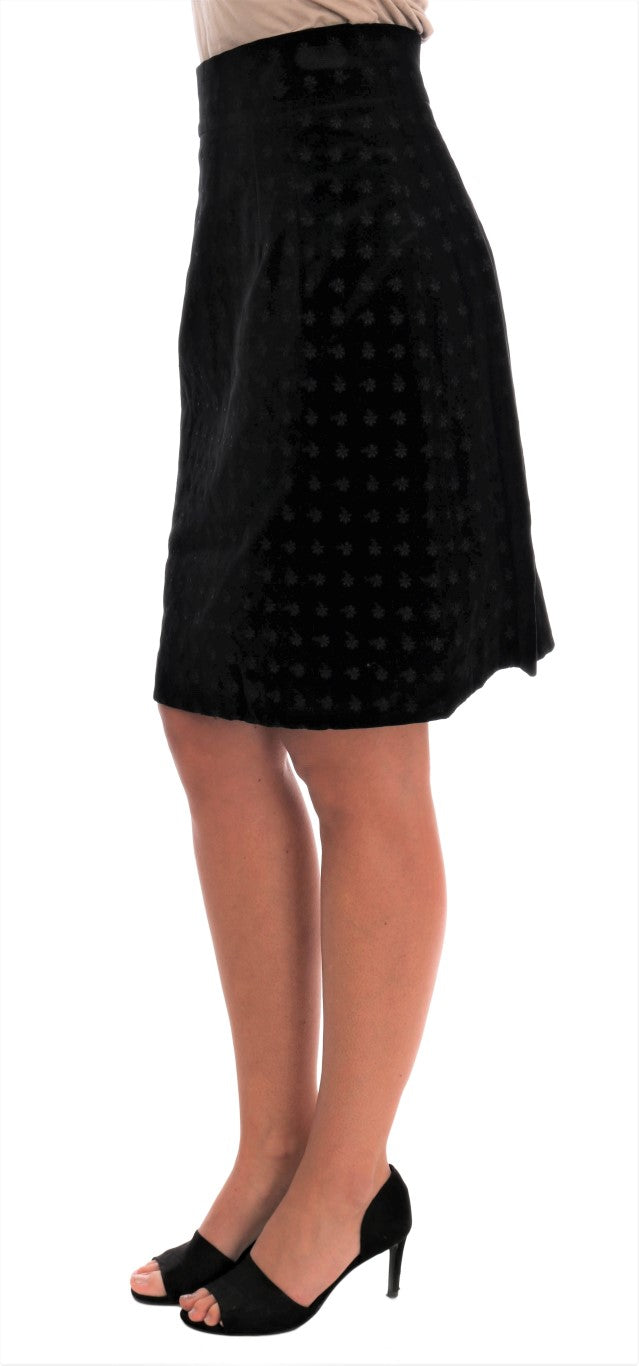 Baroque Embroidered Velvet Pencil Skirt - GlamHub Luxury and Icon Brand Clothing