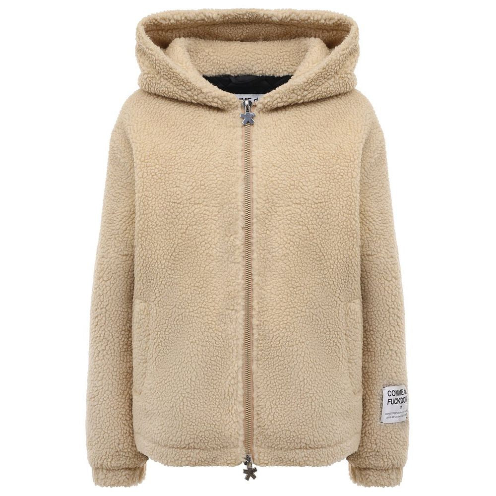 Beige Polyester Jackets & Coat - GlamHub Luxury and Icon Brand Clothing