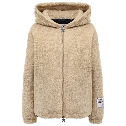 Beige Polyester Jackets & Coat - GlamHub Luxury and Icon Brand Clothing