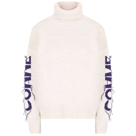 Beige Acrylic Sweater - GlamHub Luxury and Icon Brand Clothing