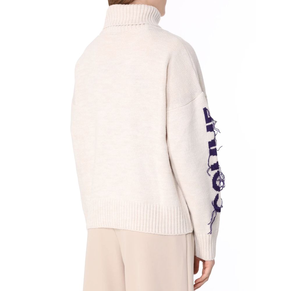 Beige Acrylic Sweater - GlamHub Luxury and Icon Brand Clothing