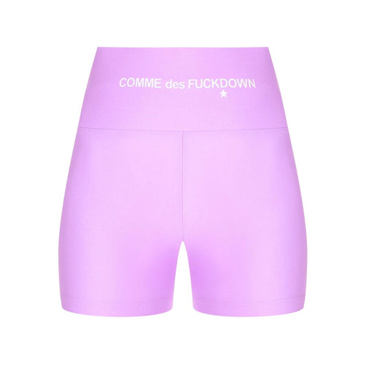 Purple Polyester Short - GlamHub Luxury and Icon Brand Clothing