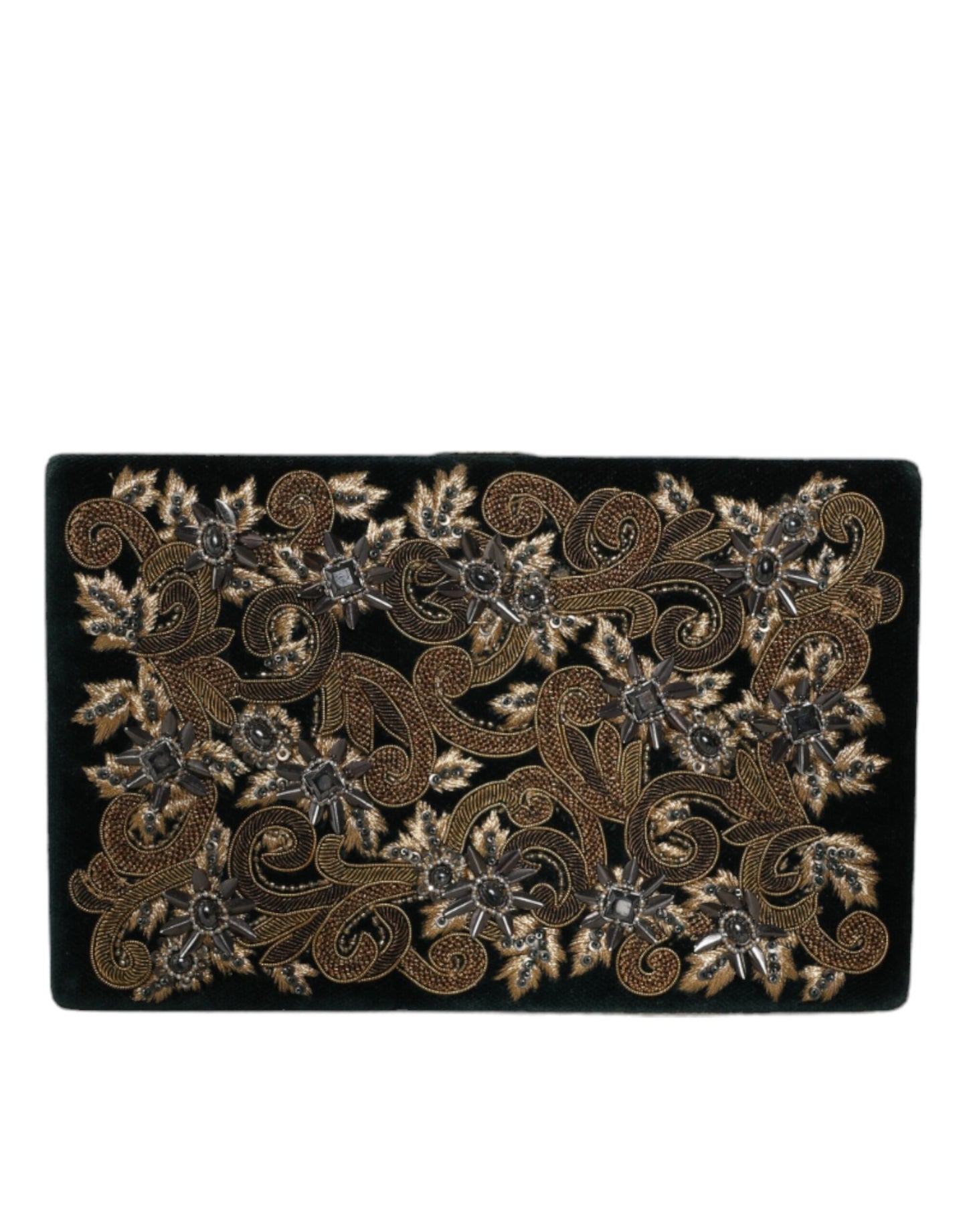 Schwarze Clutch aus Samt mit Goldrahmen, für Abendveranstaltungen, Partys