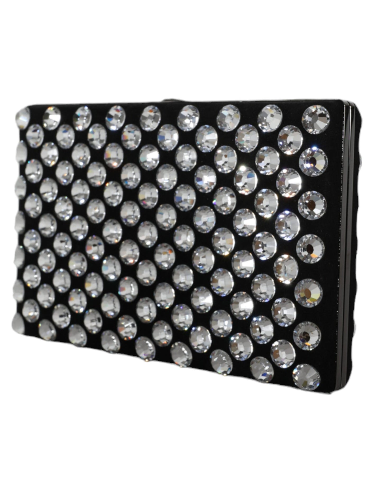 Schwarze Clutch aus Samt mit Kristallen für Abendveranstaltungen