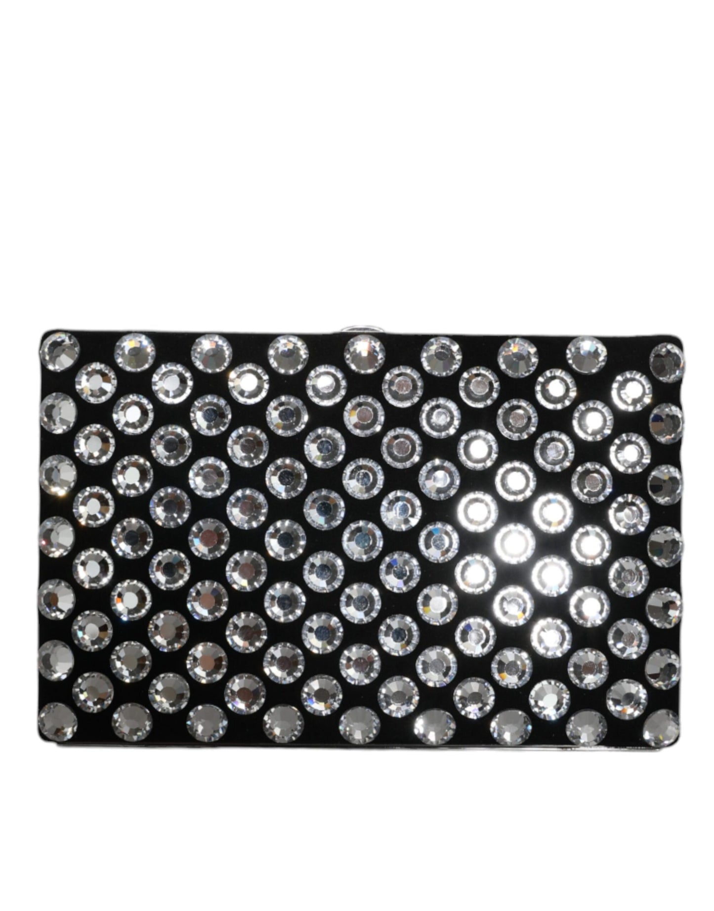 Schwarze Clutch aus Samt mit Kristallen für Abendveranstaltungen