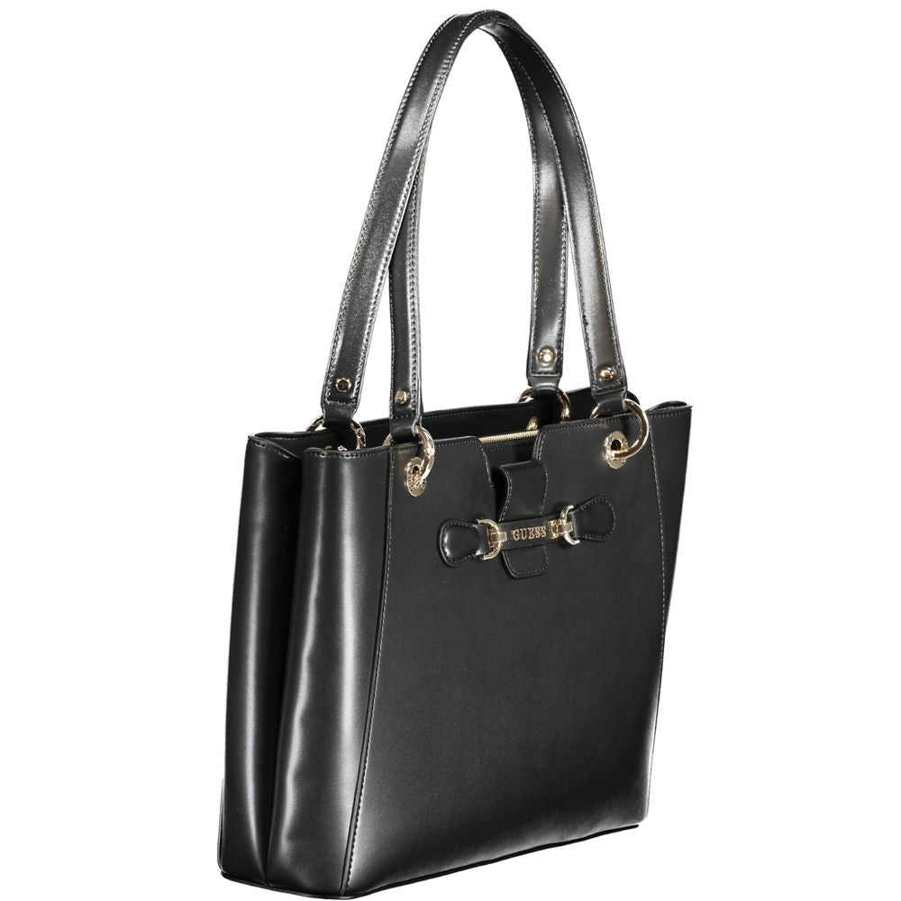 Black Polyethylene Handbag - GLAMHUB BOUTIQUE 