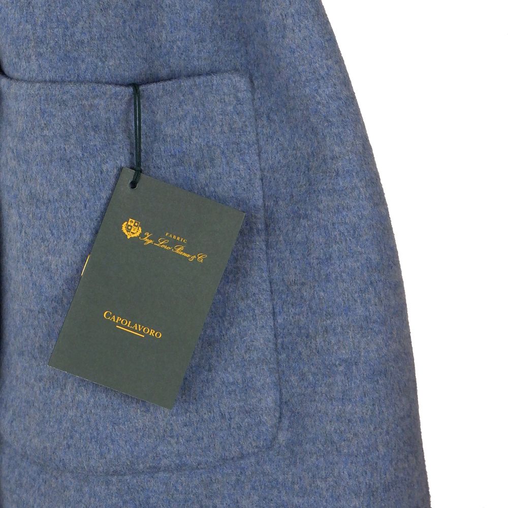 Blue Wool Vergine Jackets & Coat - GlamHub Luxury and Icon Brand Clothing