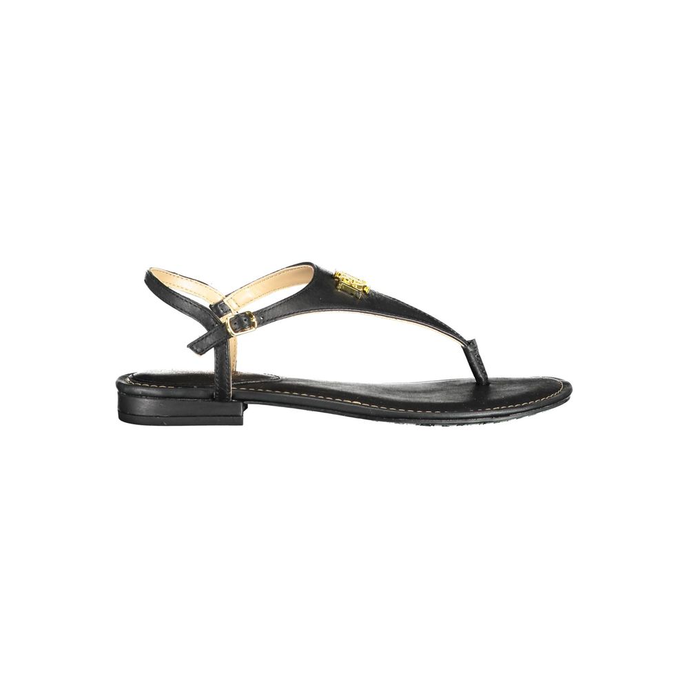 Black Leather Sandal - GLAMHUB BOUTIQUE 