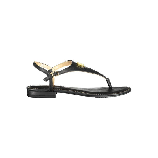 Black Leather Sandal - GLAMHUB BOUTIQUE 