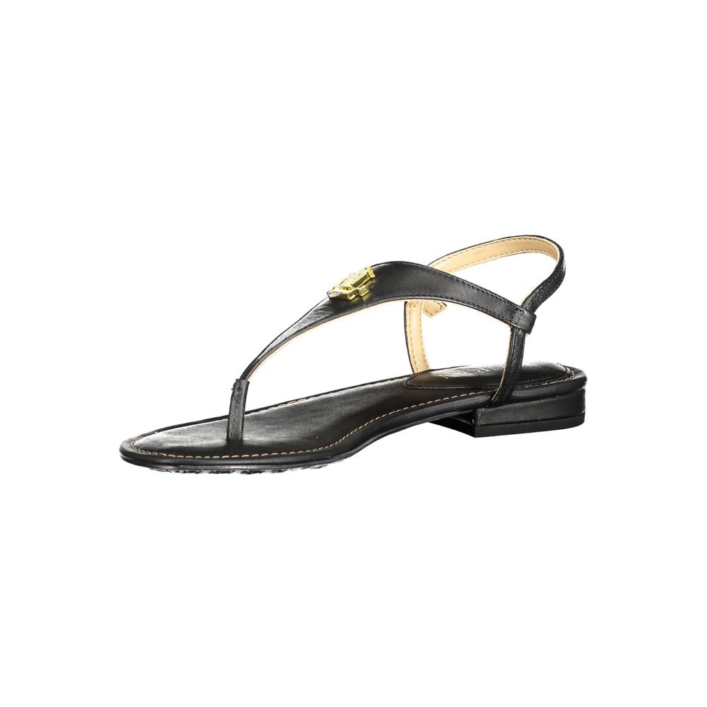 Black Leather Sandal - GLAMHUB BOUTIQUE 