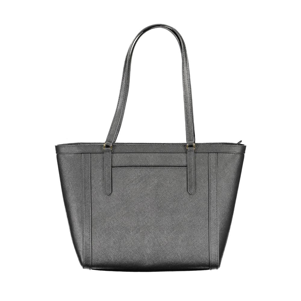 Black Leather Handbag - GLAMHUB BOUTIQUE 