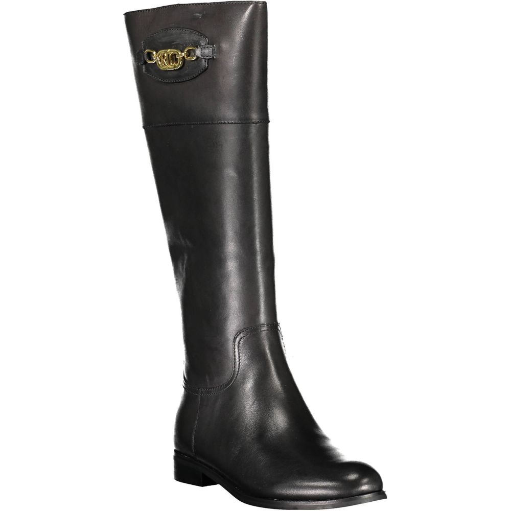 Black Polyester Boot - GLAMHUB BOUTIQUE 