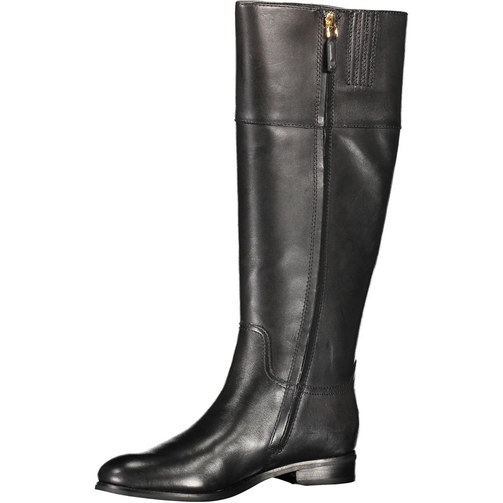 Black Polyester Boot - GLAMHUB BOUTIQUE 