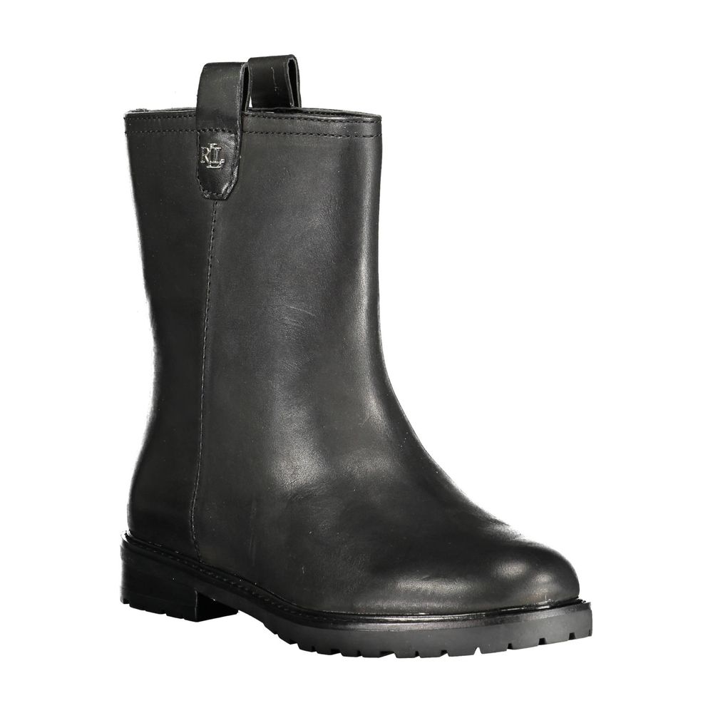 Black Polyester Boot - GLAMHUB BOUTIQUE 