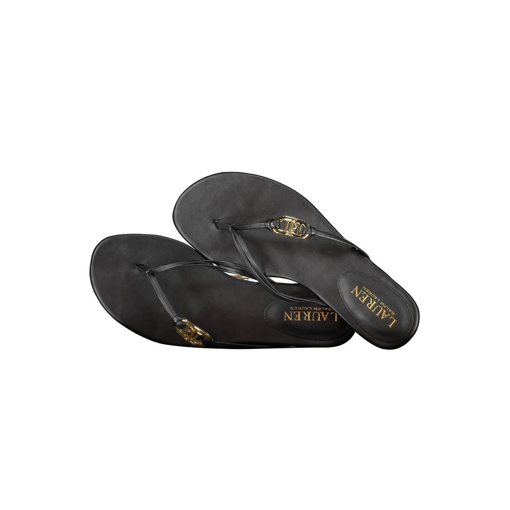 Black Leather Sandal - GLAMHUB BOUTIQUE 