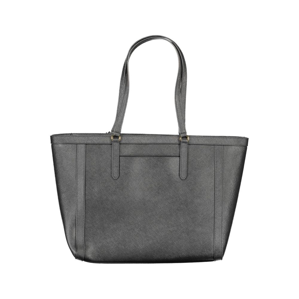 Black Leather Handbag - GLAMHUB BOUTIQUE 