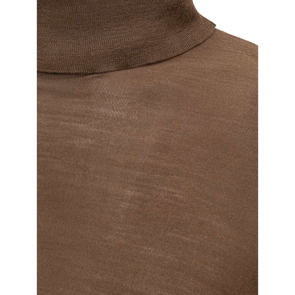 Brown Cashmere Sweater - GlamHub Luxury and Icon Brand Clothing