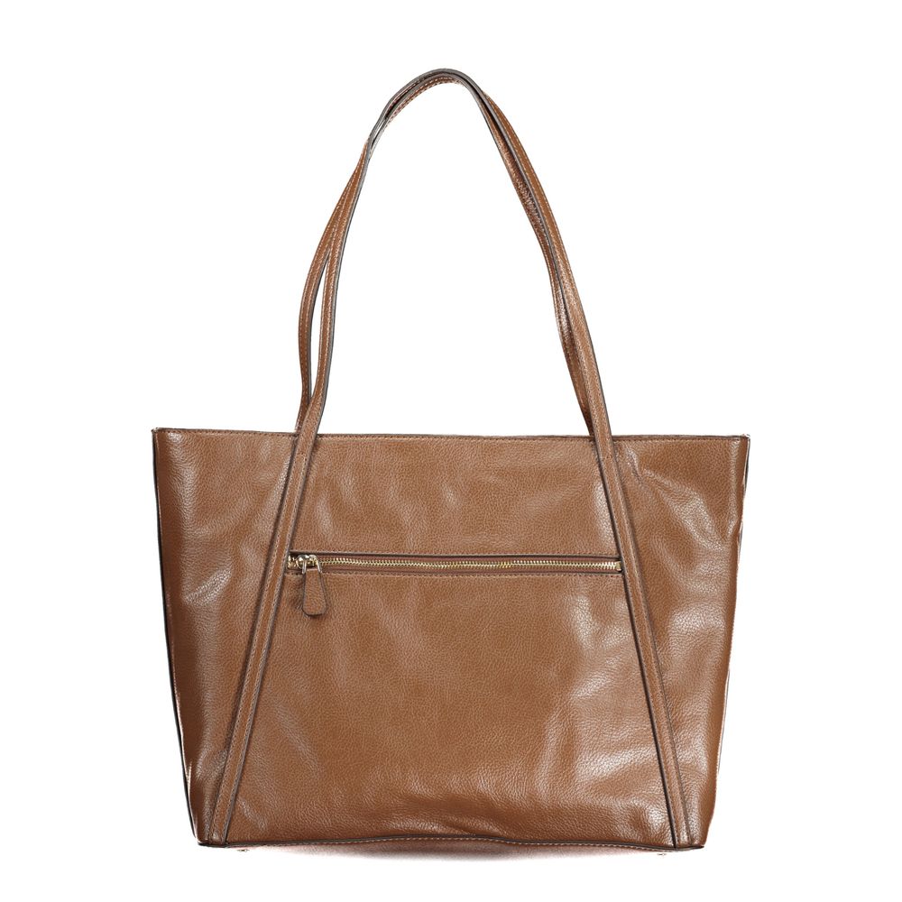 Brown Polyethylene Handbag - GLAMHUB BOUTIQUE 