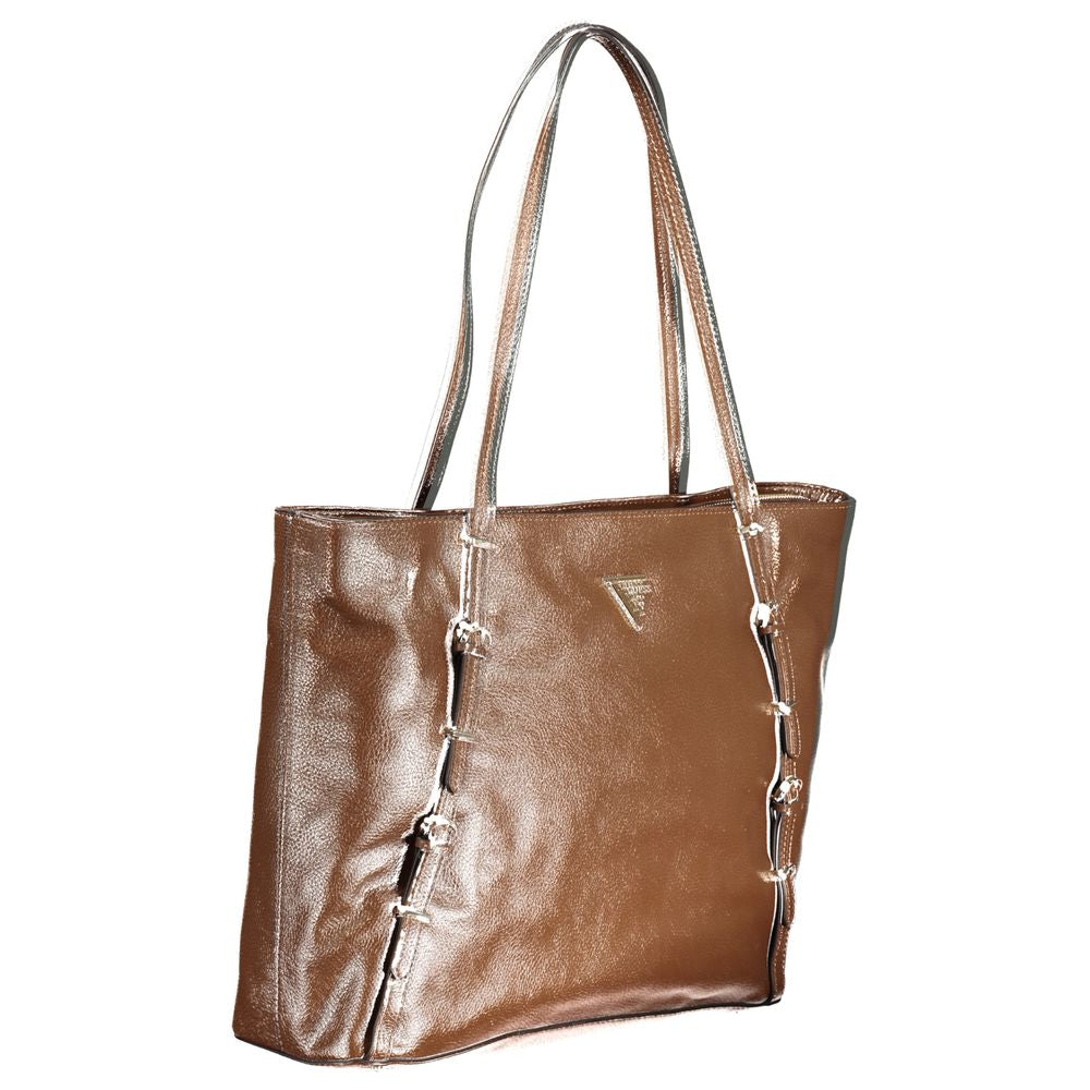 Brown Polyethylene Handbag - GLAMHUB BOUTIQUE 