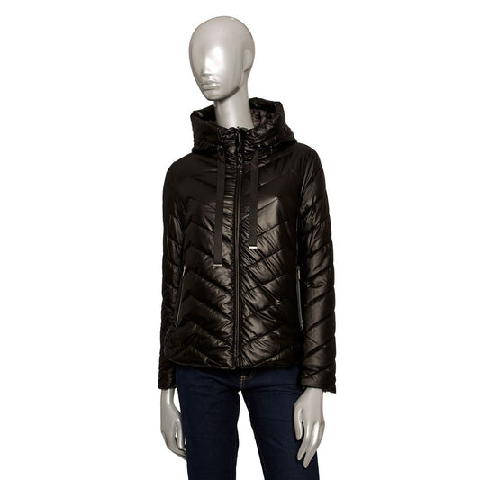 Black Polyester Women Jacket - GlamHub Luxury and Icon Brand Clothing