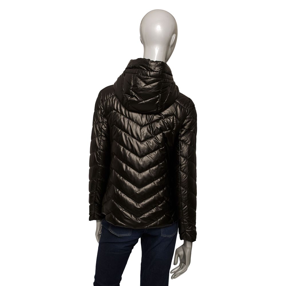 Black Polyester Women Jacket - GlamHub Luxury and Icon Brand Clothing