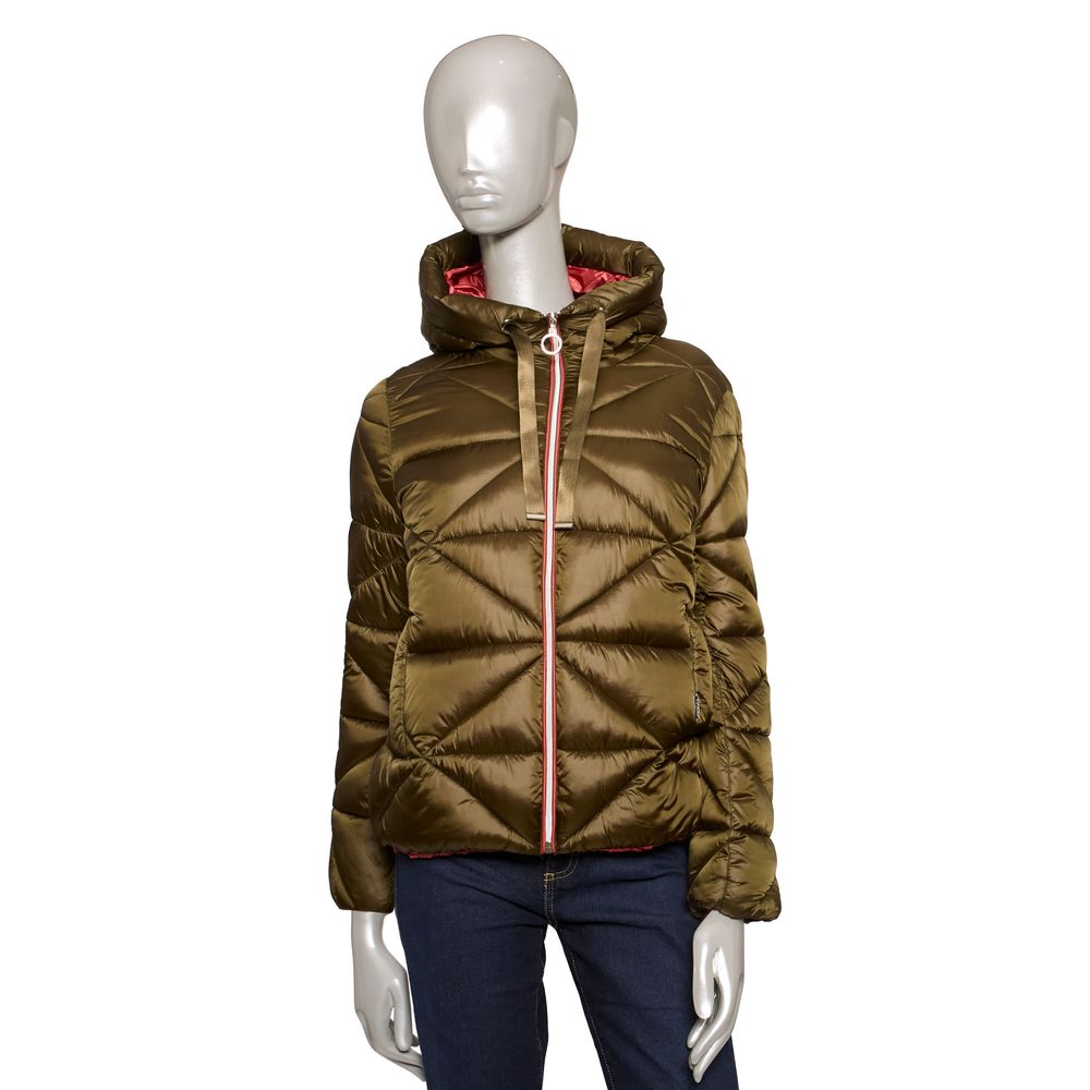 Green Polyester Women Jacket - GlamHub Luxury and Icon Brand Clothing