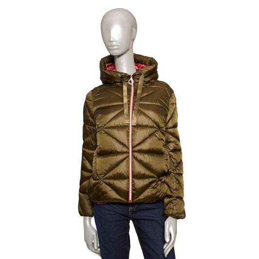 Green Polyester Women Jacket - GlamHub Luxury and Icon Brand Clothing