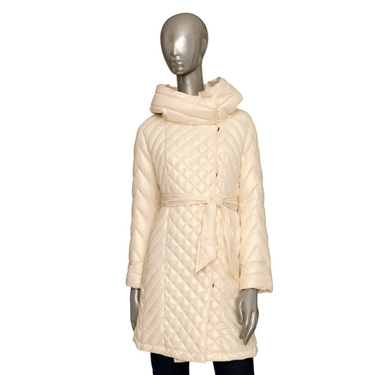 Beige Polyester Women Jacket - GlamHub Luxury and Icon Brand Clothing