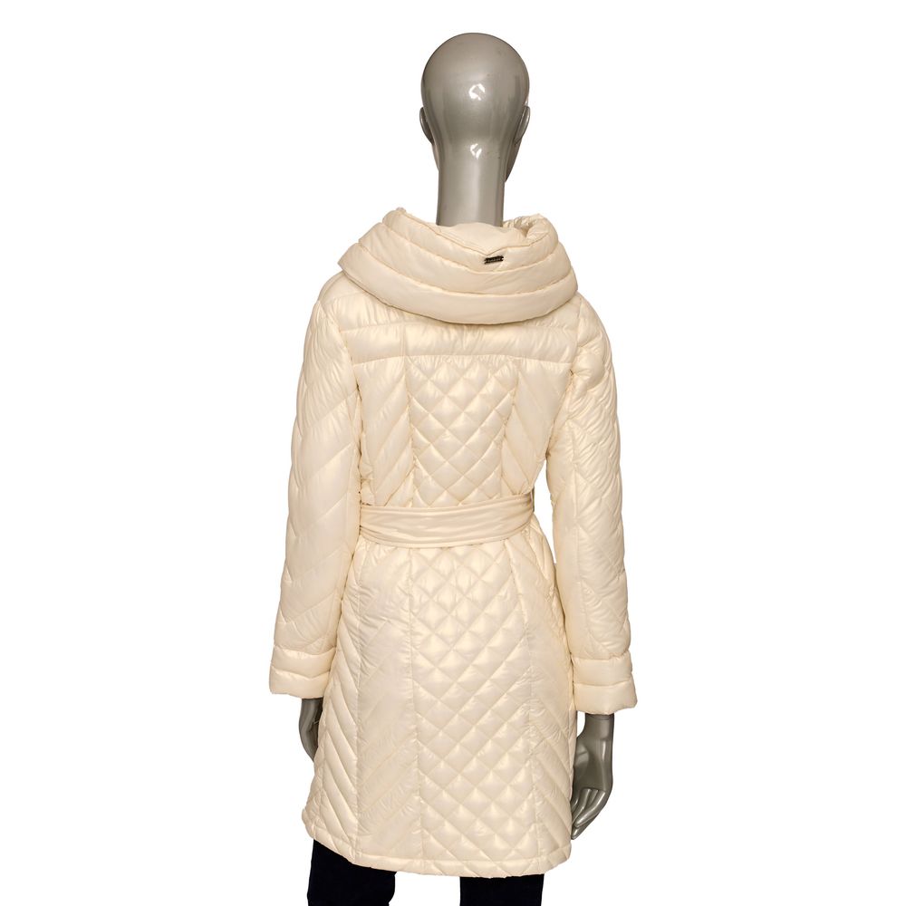 Beige Polyester Women Jacket - GlamHub Luxury and Icon Brand Clothing