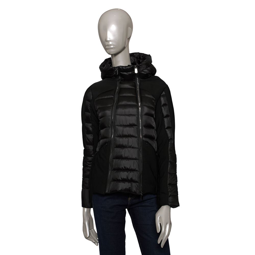 Black Polyester Women Jacket - GlamHub Luxury and Icon Brand Clothing