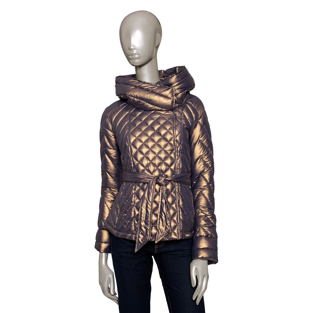 Brown Polyester Women Jacket - GlamHub Luxury and Icon Brand Clothing