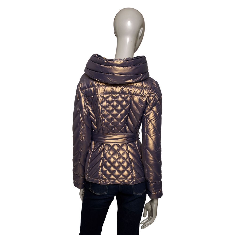 Brown Polyester Women Jacket - GlamHub Luxury and Icon Brand Clothing