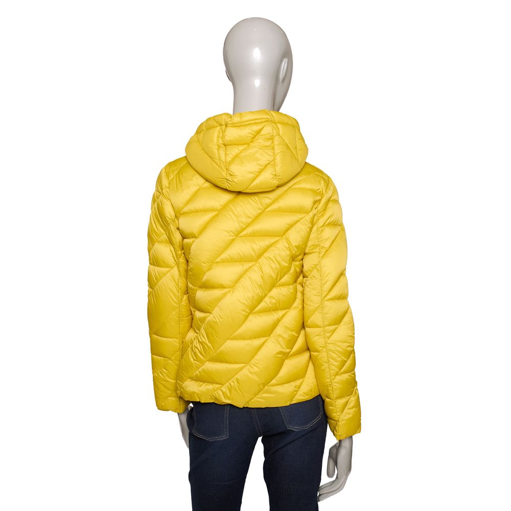 Yellow Polyester Women Jacket - GlamHub Luxury and Icon Brand Clothing