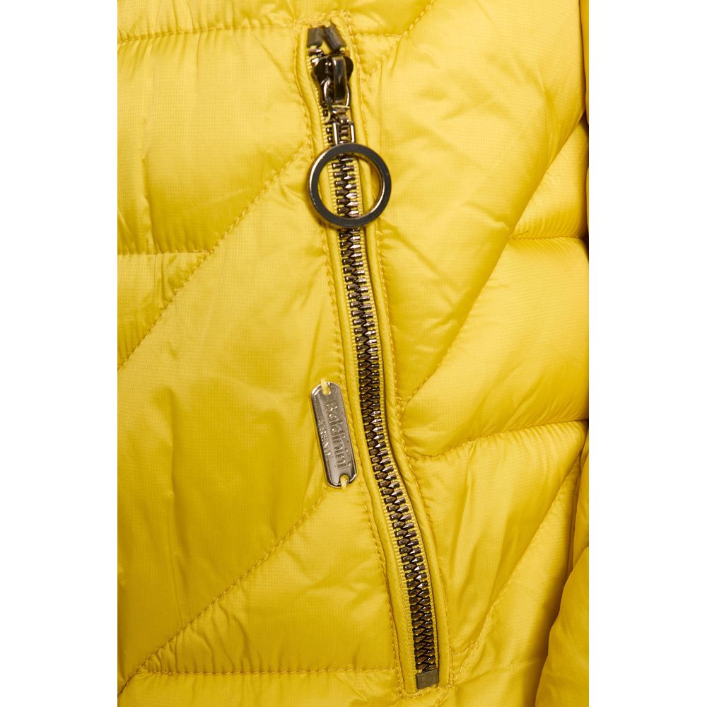 Yellow Polyester Women Jacket - GlamHub Luxury and Icon Brand Clothing