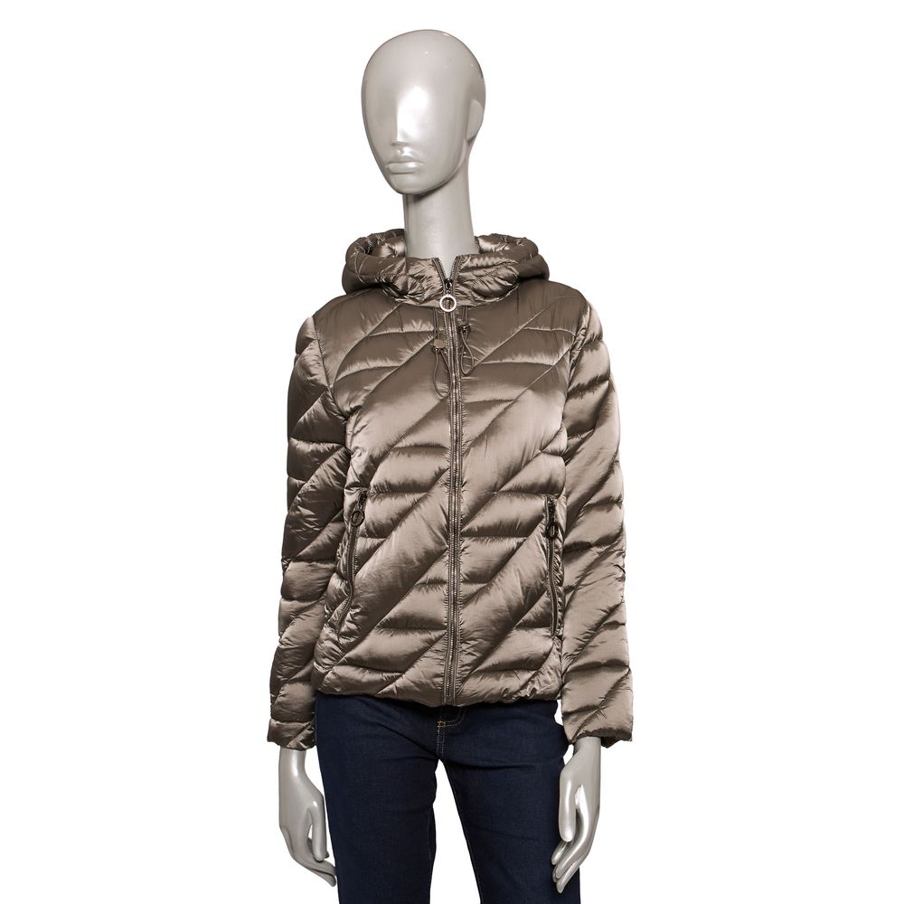 Gray Polyester Women Jacket - GlamHub Luxury and Icon Brand Clothing