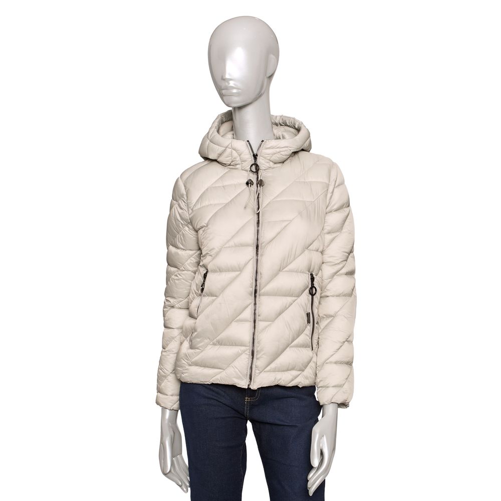 Silver Polyester Women Jacket - GlamHub Luxury and Icon Brand Clothing