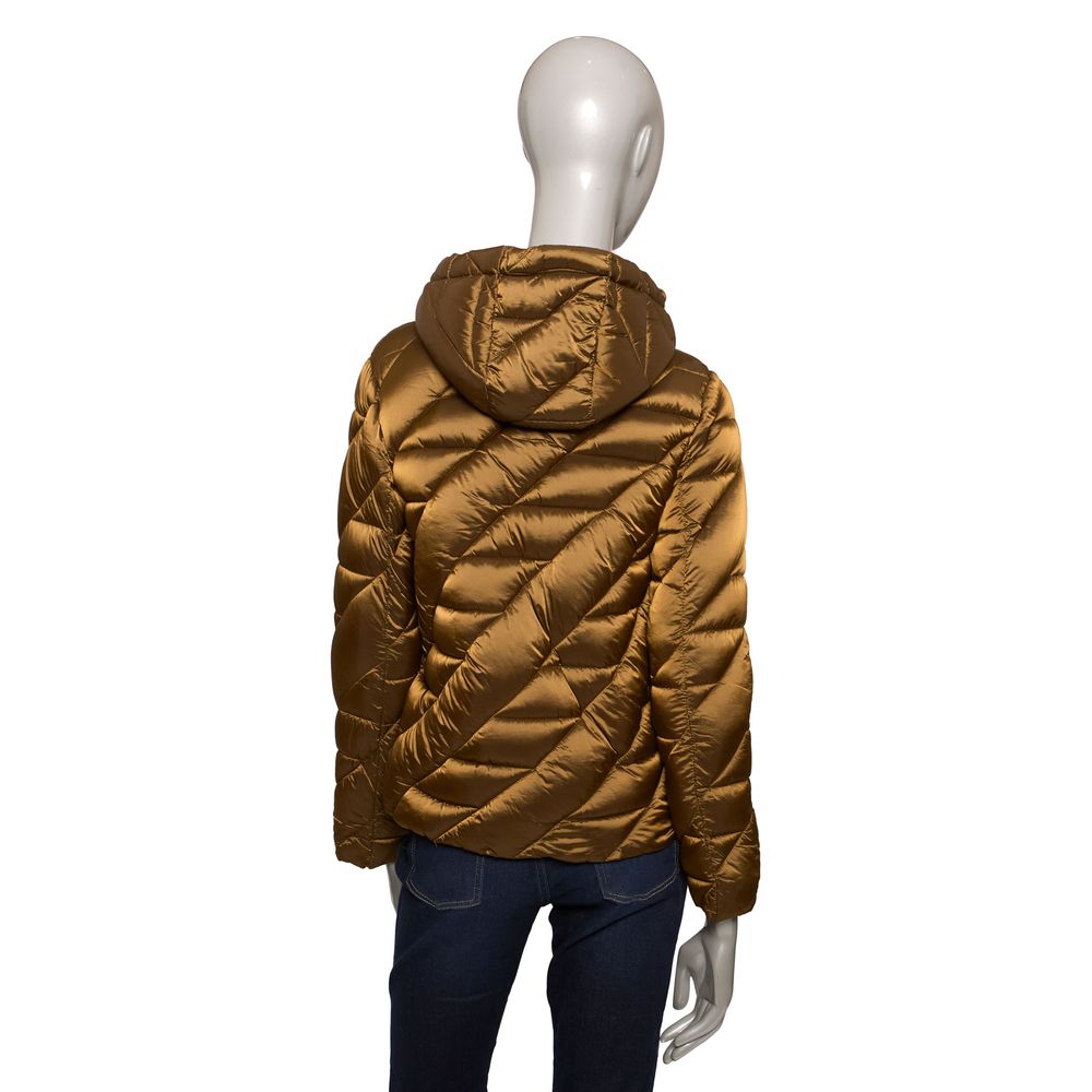 Brown Polyester Women Jacket - GlamHub Luxury and Icon Brand Clothing