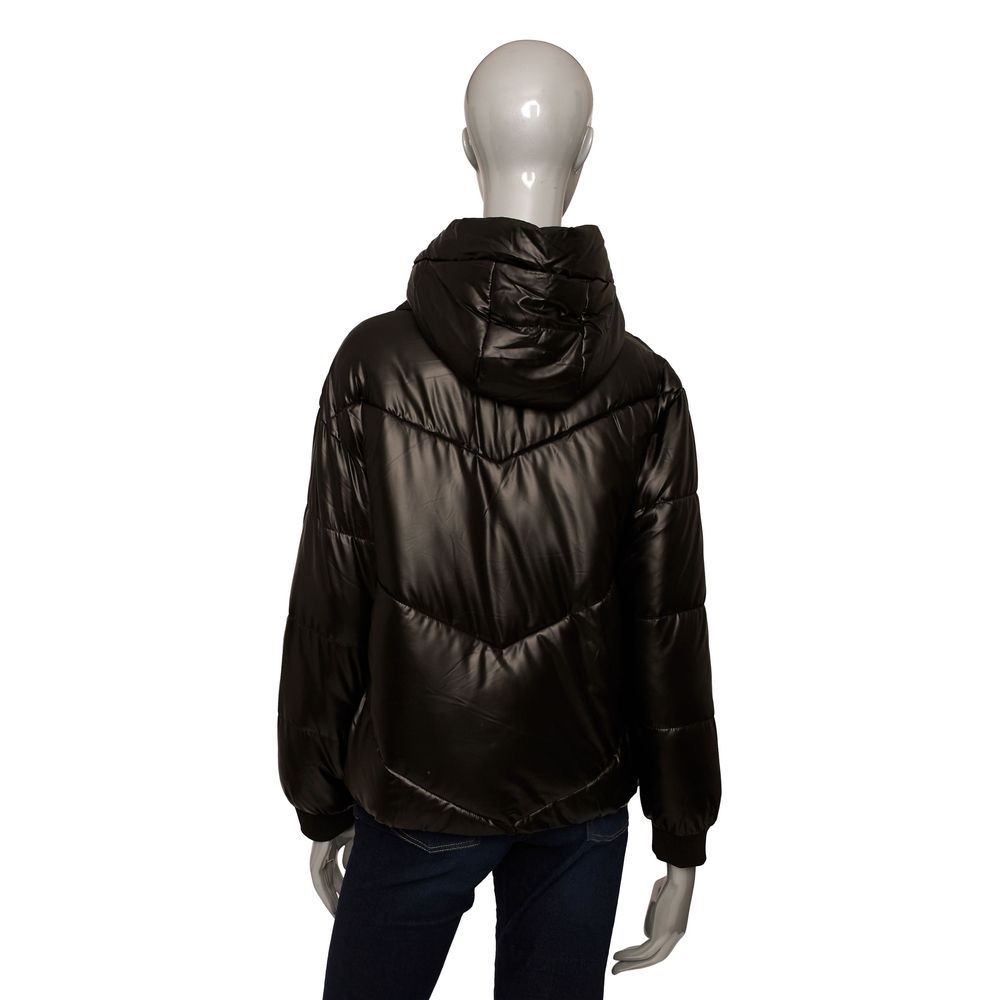 Black Polyester Women Jacket - GlamHub Luxury and Icon Brand Clothing