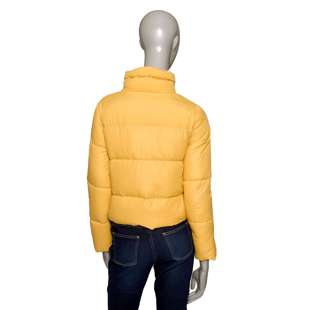 Yellow Polyester Women Jacket - GlamHub Luxury and Icon Brand Clothing