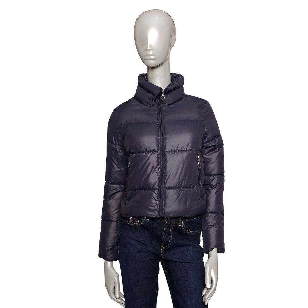 Blue Polyester Women Jacket - GlamHub Luxury and Icon Brand Clothing