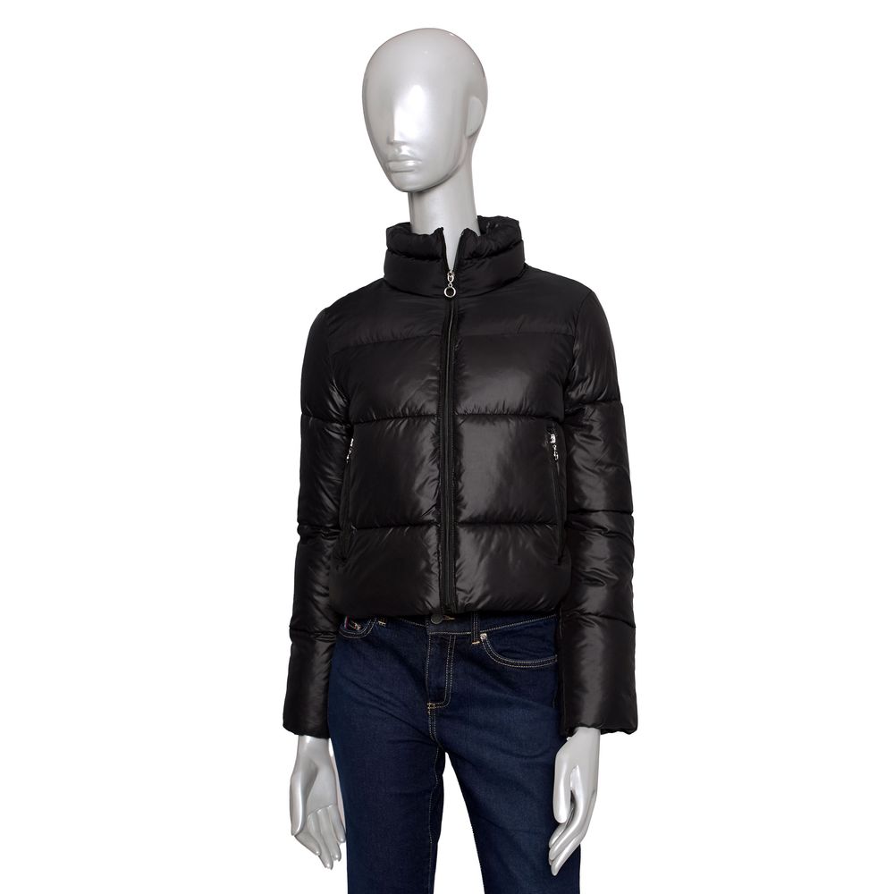 Black Polyester Women Jacket - GlamHub Luxury and Icon Brand Clothing