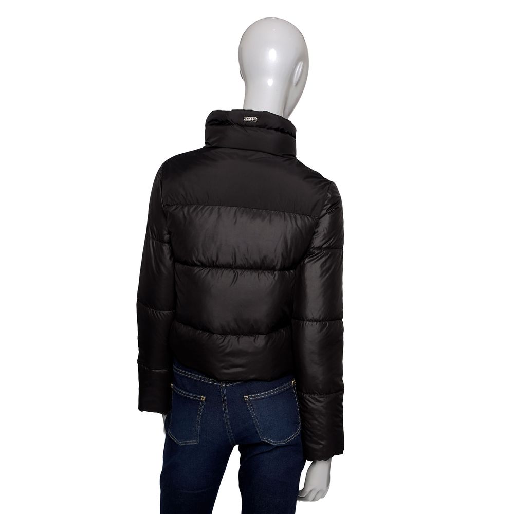 Black Polyester Women Jacket - GlamHub Luxury and Icon Brand Clothing