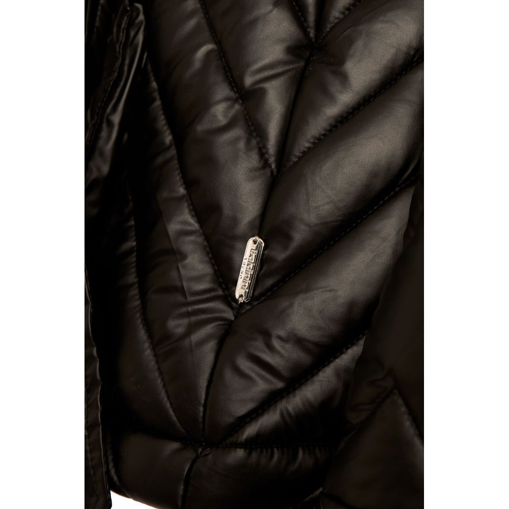 Black Polyester Women Jacket - GlamHub Luxury and Icon Brand Clothing